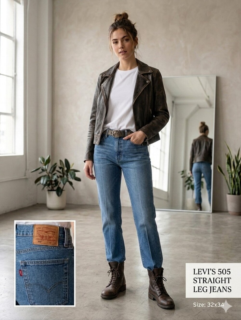 LEVI'S 505 JEANS STRAIGHT LEG SIZE W30 Inseam 33